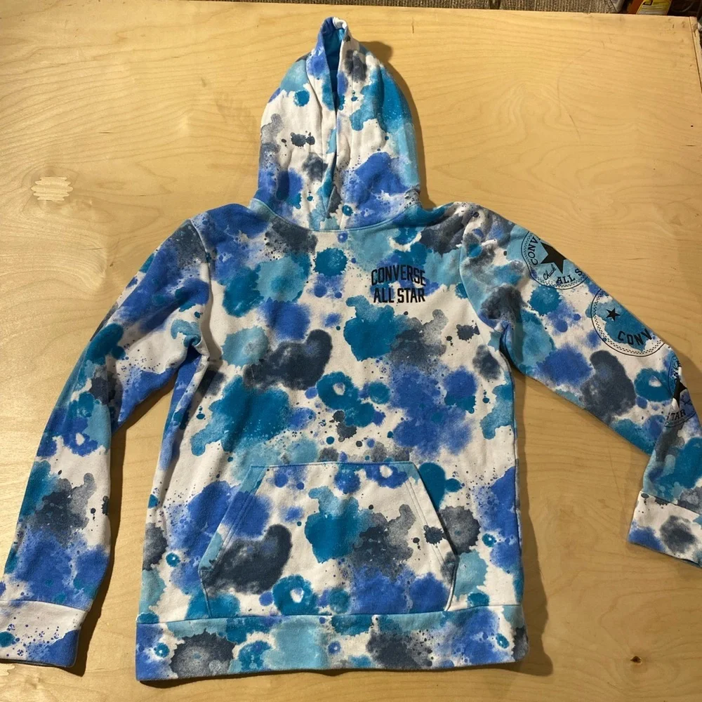 Converse Blue Camouflage Hoodie Sweatshirt XL (13-15 yrs) (ND)